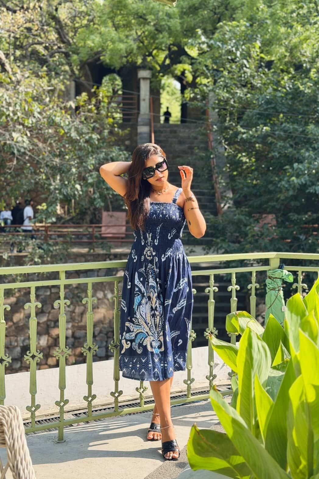 mini dress india Paisley Smocked for Women | Printed Boho Short Dress – Kadambarie Size:to your measurements model_5_ 10_26_small Shahida Parides - Summer A timeless and versatile