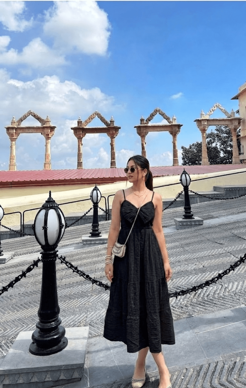 Black Bow Front Tiered Midi Dress | Kadambarie