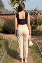 Black Padded Sweetheart Crop Top | Strappy Top | Kadambarie - Kadambarie | By Jiya Lal Kapoor & Grandson