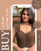 Coffee Brown Padded Sweetheart Crop Top | Strappy Top | Kadambarie - Kadambarie | By Jiya Lal Kapoor & Grandson