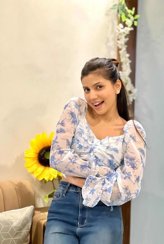 Floral printed crop top women affordable India