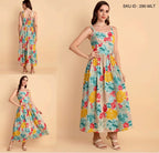 Pastel Bloom Floral Strappy Maxi Dress