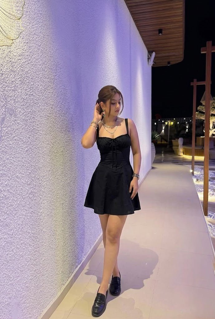 Black Corset Mini Dress for Women | Sweetheart A - Line Short Dress | Kadambarie - Kadambarie | By Jiya Lal Kapoor & Grandson
