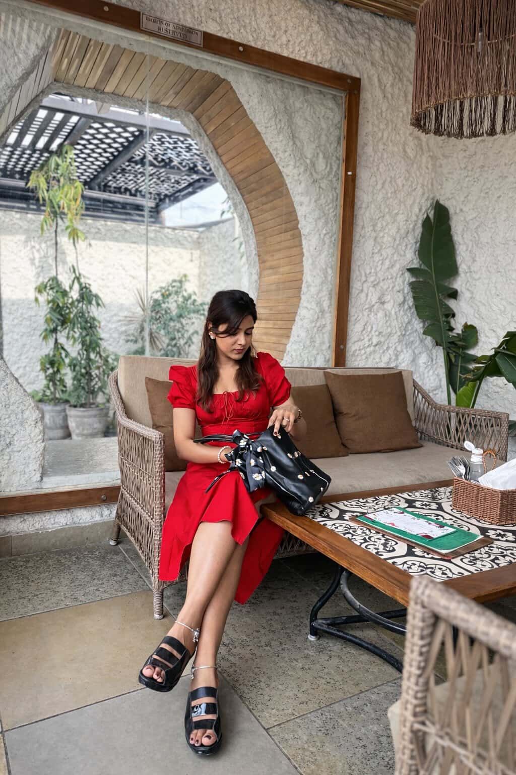 Red Corset Maxi Dress for Women | Scarlet Puff Sleeve Long Dress | Kadambarie - Kadambarie | By Jiya Lal Kapoor & Grandson