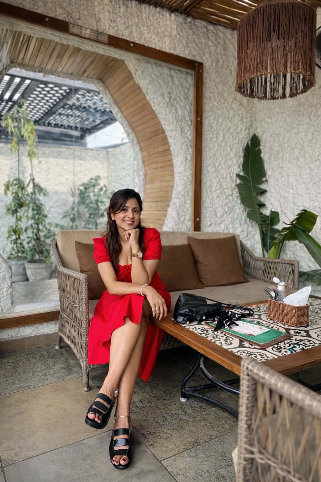 Red Corset Maxi Dress for Women | Scarlet Puff Sleeve Long Dress | Kadambarie - Kadambarie | By Jiya Lal Kapoor & Grandson