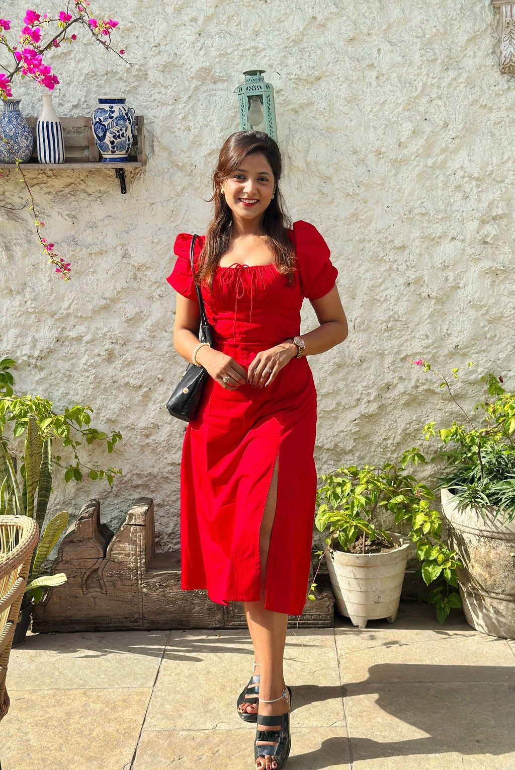 Red Corset Maxi Dress for Women | Scarlet Puff Sleeve Long Dress | Kad Kadambarie | By Jiya Lal Kapoor & Grandson Red Corset Maxi Dress for Women | Scarlet Puff Sleeve Long Dress | Kad Kadambarie | By Jiya Lal Kapoor & Grandson