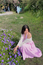 Pink Gingham Halter Maxi Dress for Women | Open Back Tie Dress India | Kadambarie