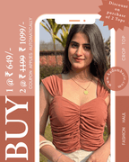 Rust Padded Sweetheart Crop Top | Strappy Top | Kadambarie - Kadambarie | By Jiya Lal Kapoor & Grandson