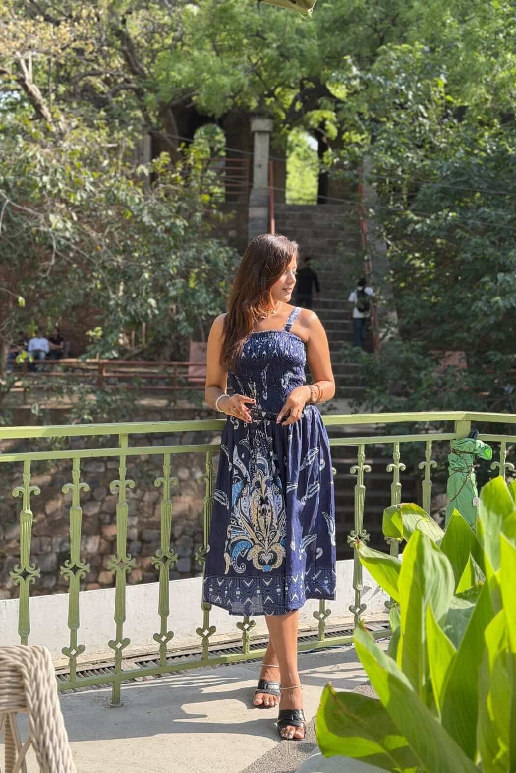 Paisley Smocked Mini Dress for Women | Printed Short Dress India | Kadambarie - Kadambarie | By Jiya Lal Kapoor & Grandson