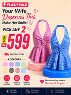 Gingham Halter Top - Pack of 2 | Blue & Pink