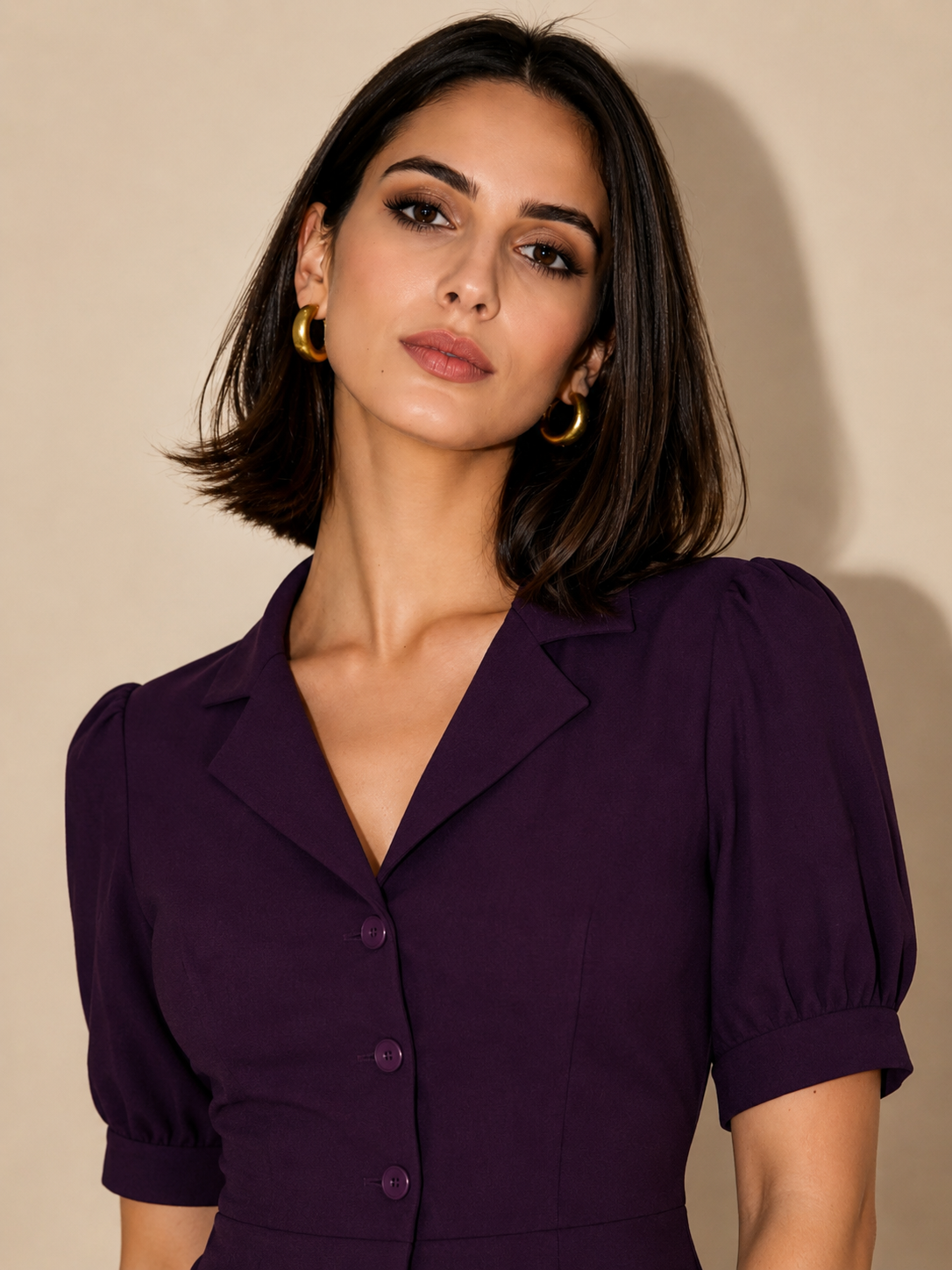 Dark Plum Peplum Co-ord Set | Kadambarie