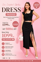 Black Ribbed Ruched Midi Skirt Co-Ord Set | Scallop Crop Top with Side Slit | Kadambarie