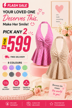 Gingham Halter Top - Pack of 2 | Pink & Brown