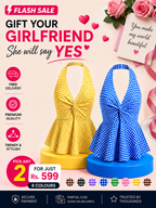 Gingham Halter Top - Pack of 2 | Blue & Yellow