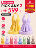 Gingham Halter Top - Pack of 2 | Yellow & Lavender