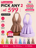 Gingham Halter Top - Pack of 2 | Lavender & Brown