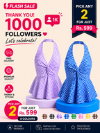 Gingham Halter Top - Pack of 2 | Blue & Lavender
