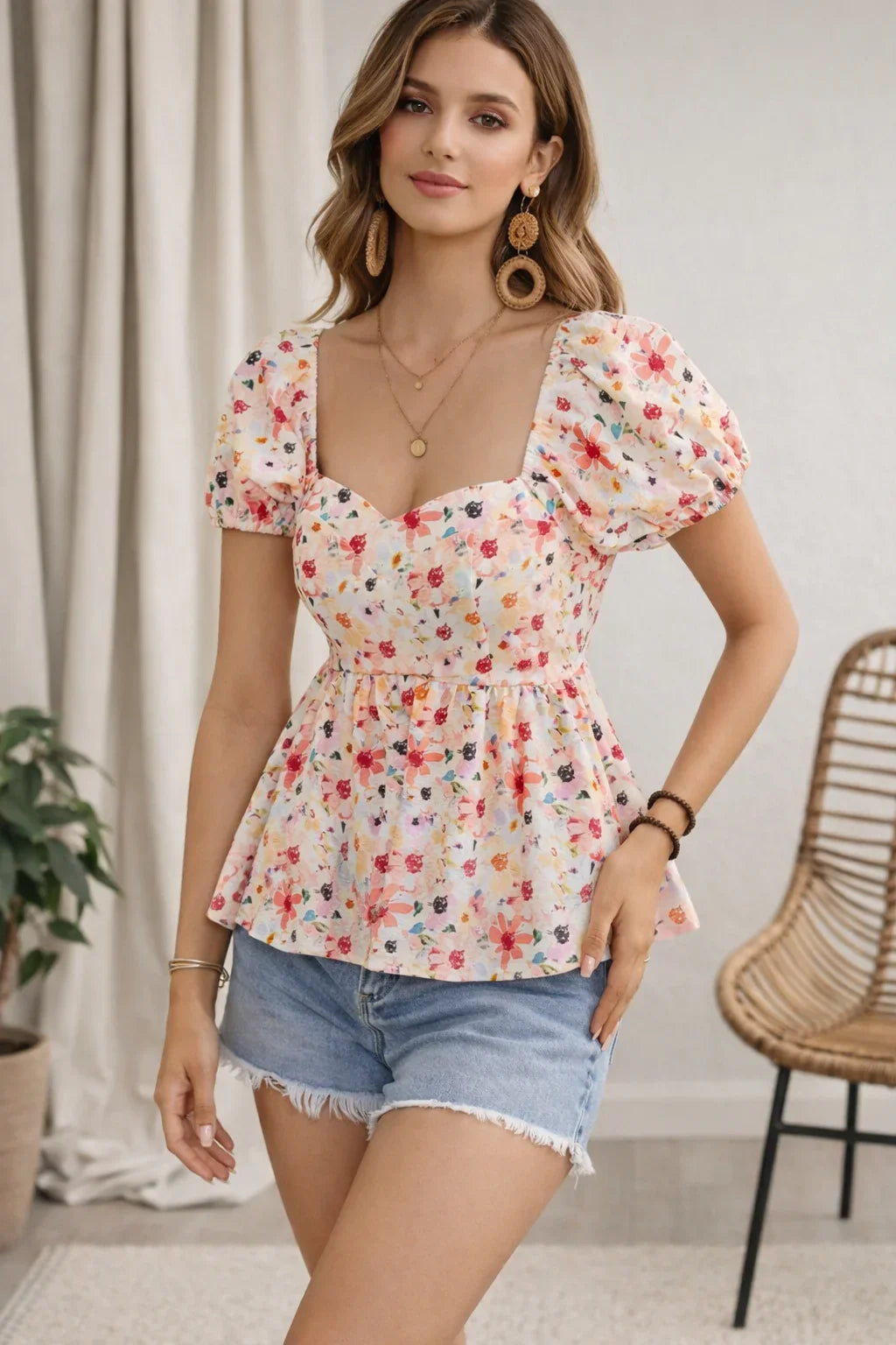 Sunshine State of Mind: The Peplum Puff - Sleeve Top 🌸 - Kadambarie | By Jiya Lal Kapoor & Grandson