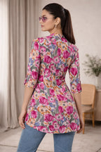 Bloom in Style: The Floral Button - Down Tunic 🌸 - Kadambarie | By Jiya Lal Kapoor & Grandson