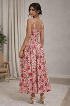 Floral Strappy Corset Maxi Dress for Women | Blush Rose Garden Long Dress | Kadambarie - Kadambarie | By Jiya Lal Kapoor & Grandson