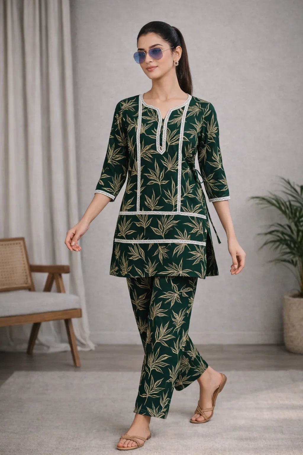 Emerald Forest: The Bamboo Leaf Co - ord Set 🌿 - Kadambarie | By Jiya Lal Kapoor & Grandson
