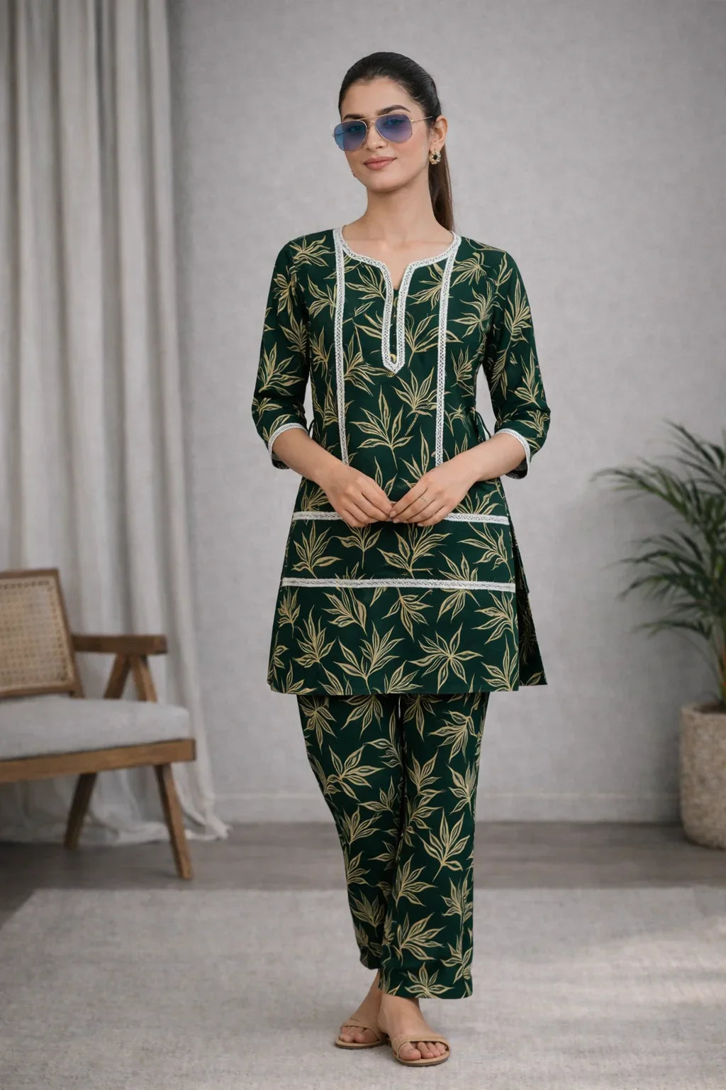 Emerald Forest: The Bamboo Leaf Co - ord Set 🌿 - Kadambarie | By Jiya Lal Kapoor & Grandson