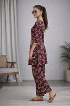 Royal Plumage: The Burgundy Bamboo Co - ord Set 🍷🌿 - Kadambarie | By Jiya Lal Kapoor & Grandson