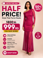 Hot Pink One Shoulder Mesh Maxi Dress | Party & Evening Wear | Kadambarie