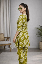 Botanical Bliss: The Olive Fern Co - ord Set 🌿 - Kadambarie | By Jiya Lal Kapoor & Grandson