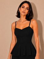 Black self design top with trousers
